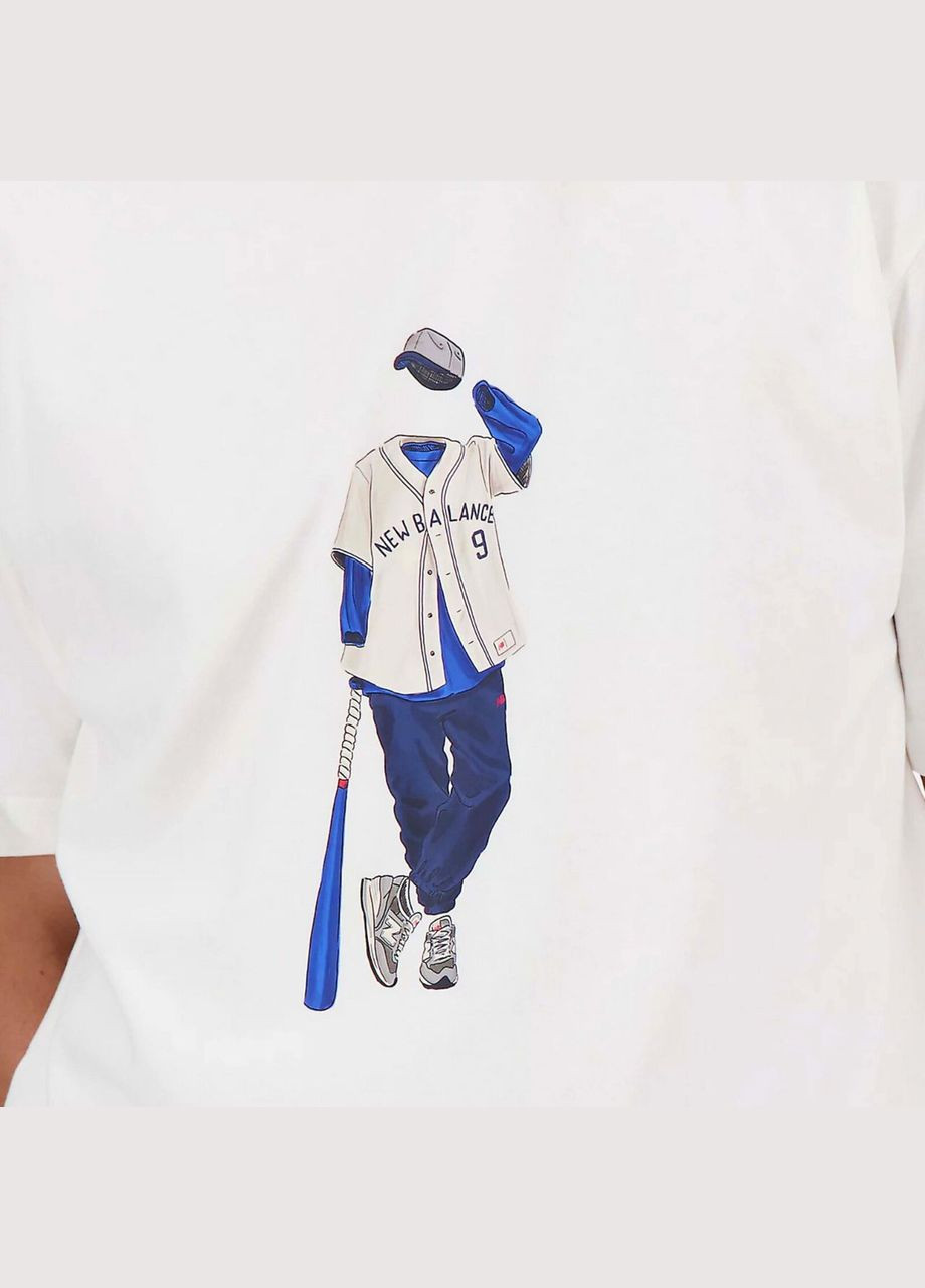 Біла футболка чоловіча athletics graphics mt41577sst New Balance