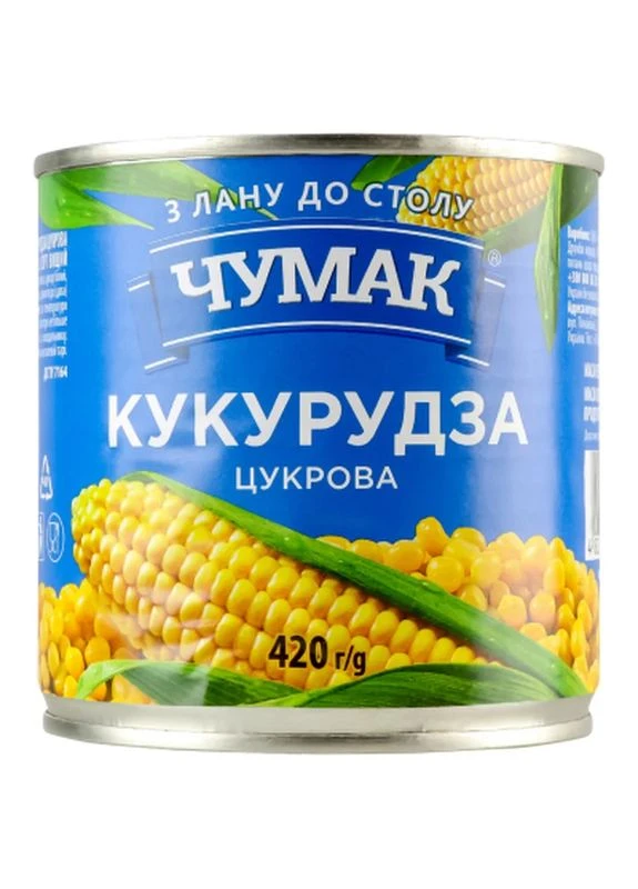 Овощные консервы Кукуруза сахарная 420 г (4823096000862) Чумак (400382380)