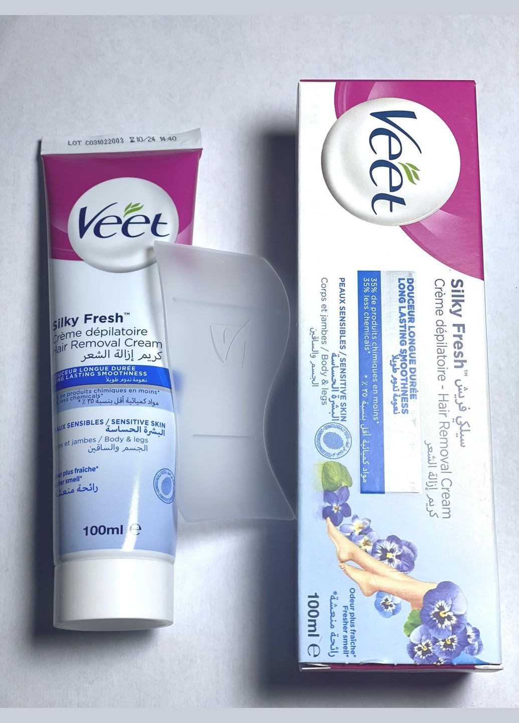 Женский крем Silky Fresh для депиляции волос 100 мл. с лопаткой в наборе Veet (287331224)