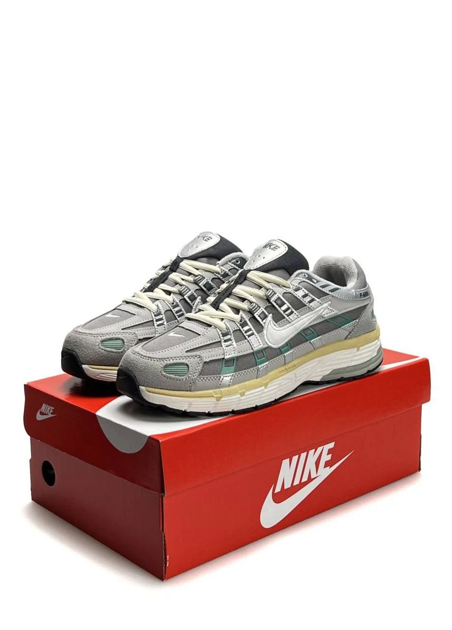 Серые демисезонные кроссовки мужские nike No Brand P-6000 GTX Grey White Mint