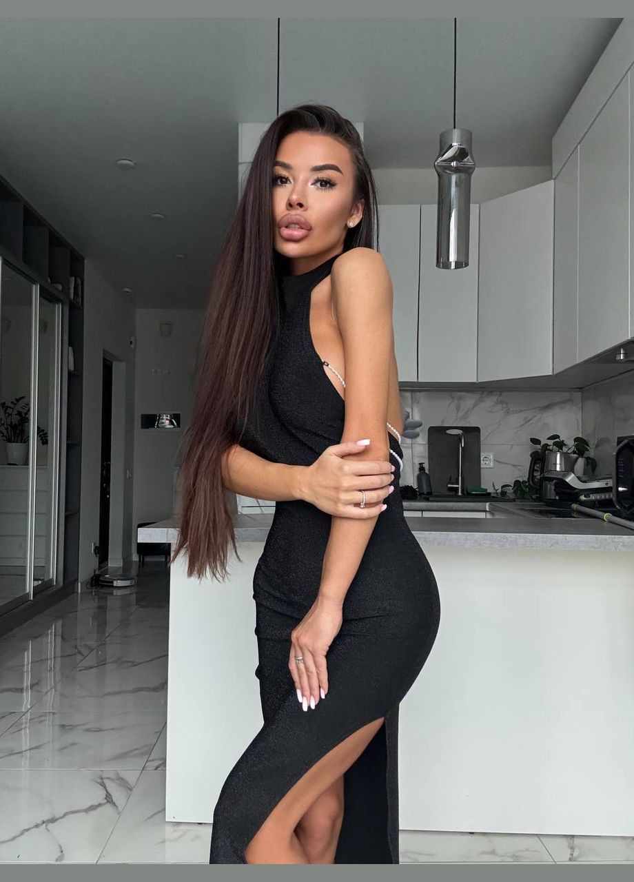 Чорна святковий, коктейльна, кежуал, відвертий, джинсова, вечірня сукня жіноча No Brand однотонна