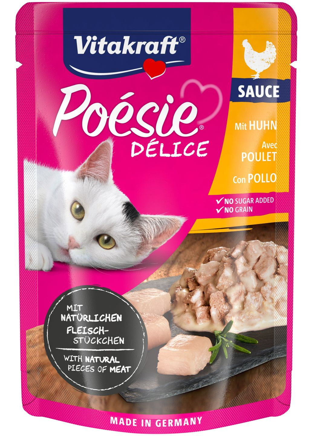 Корм для кошек Poésie Délice pouch курица в соусе 85г (4008239352842) Vitakraft (279565088)