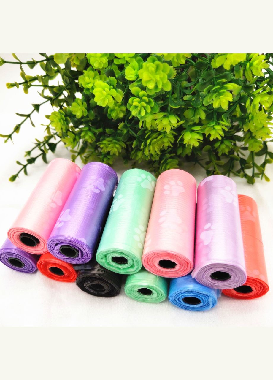 Гігієнічні пакети для котів 3 л, Комплект (4 рулони по 15 шт), різнокольорові No Brand - (323237412)