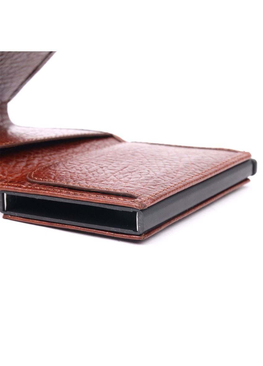 Картхолдер з натуральної шкіри з відділенням для грошей та карт коричневий (sku_20979) No Brand (330012906)