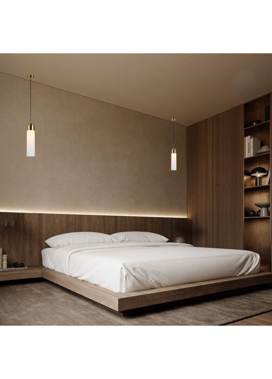 Подвесной стеклянный светильник (91-12025-1 AB+WH) No Brand (370069871)