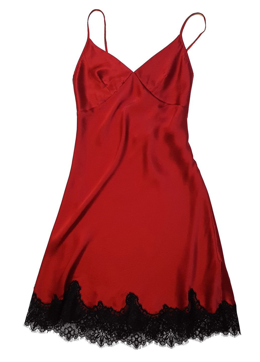 Ночная рубашка комбинация шелк Верона L Красный Silk Kiss (285716619)