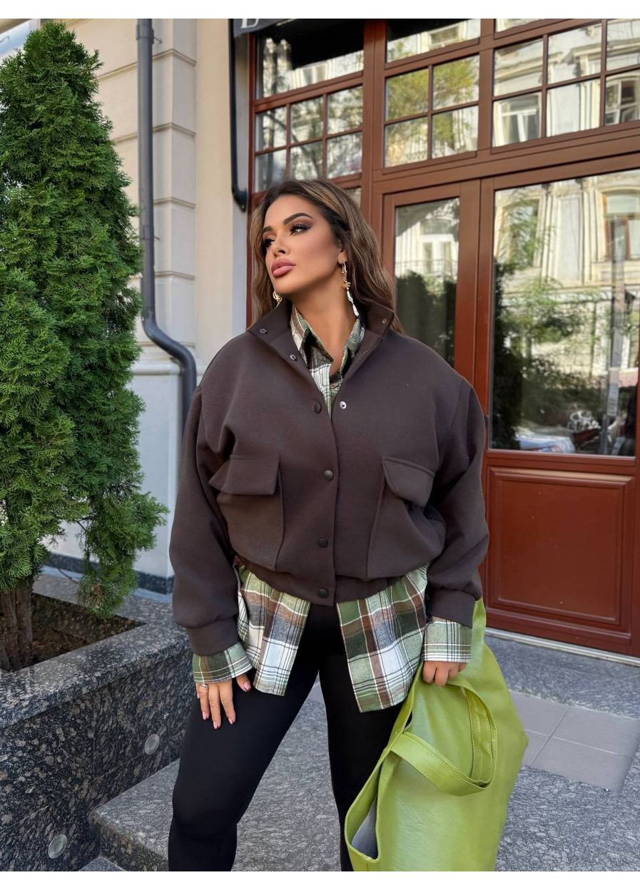 Бомбер из кашемира (замеры в описании) DK/DL Мода без кордонів на пуговицах (365629508)