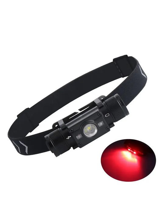 Ліхтар налобний Boruit HP300 18650 Type-C 1000лм IPX5 Червоне світло No Brand (368717463)