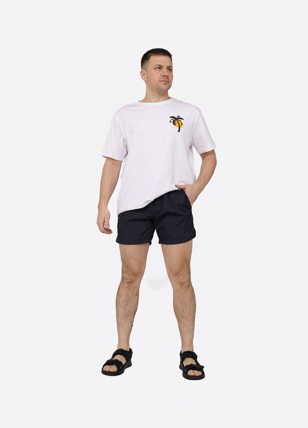 Белая футболка с коротким рукавом мужская цвет белый цб-00270058 Yuki