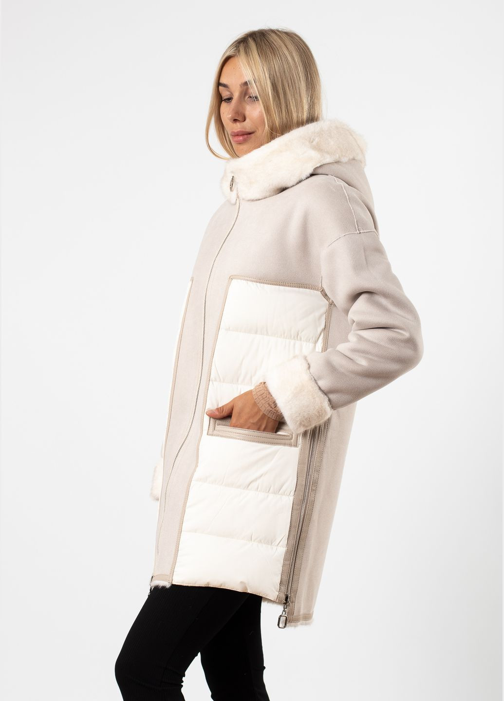 Молочный зимний Пуховик MissLynx