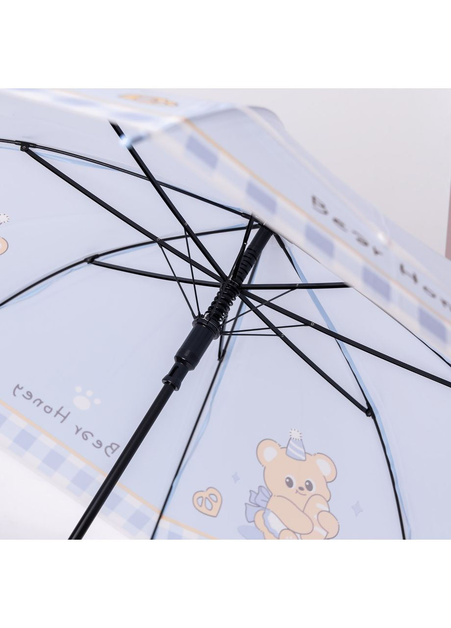 Голубой классический детский зонт-трость полуавтомат из полиэстера прочный надежный 8 спиц диаметр 94 см hp-23-11bl Yiwu (370973967)