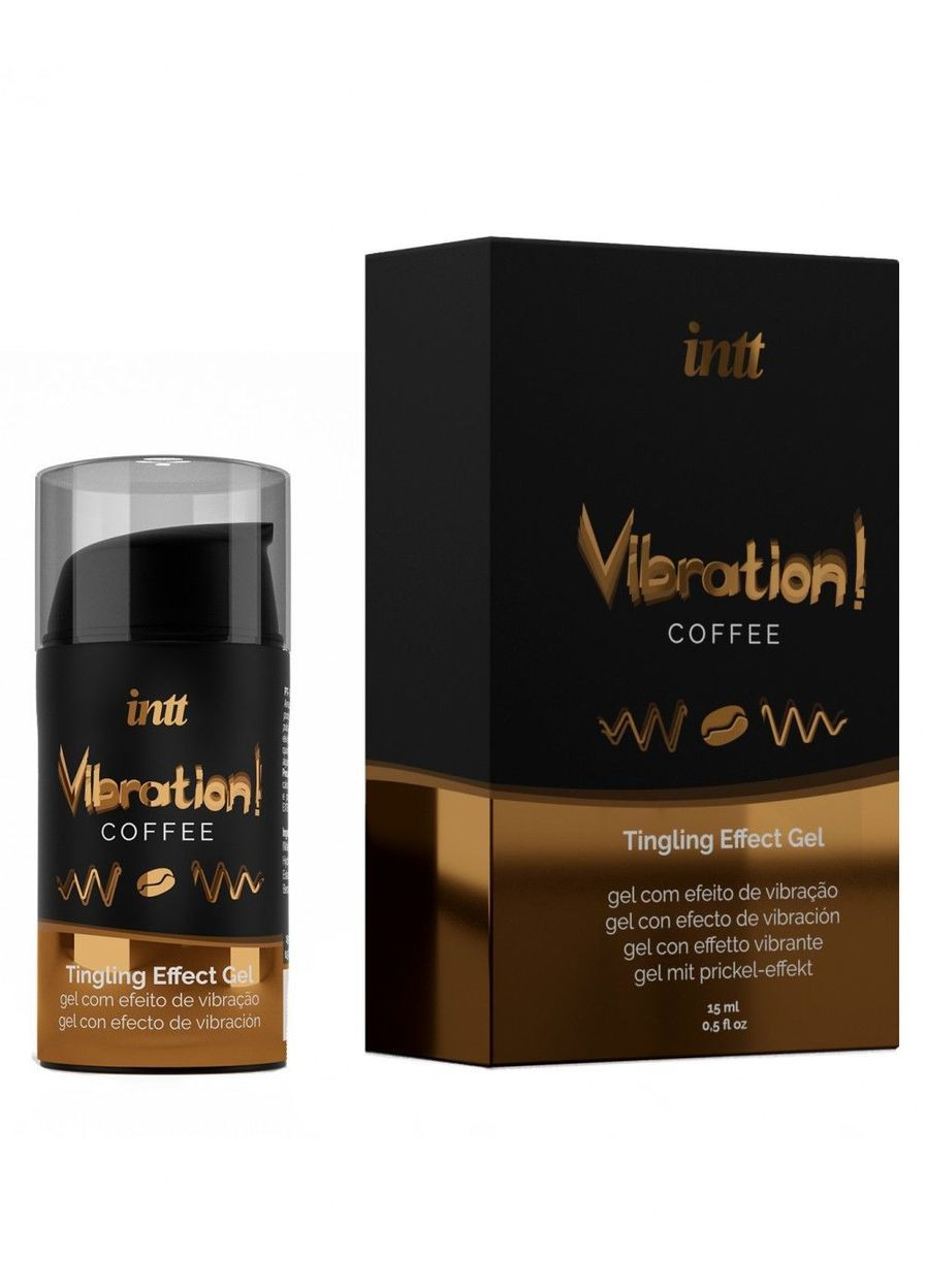 Жидкий вибратор Vibration Coffee (15 мл), густой гель, вкусный, действует до 30 минут Intt (289874595)