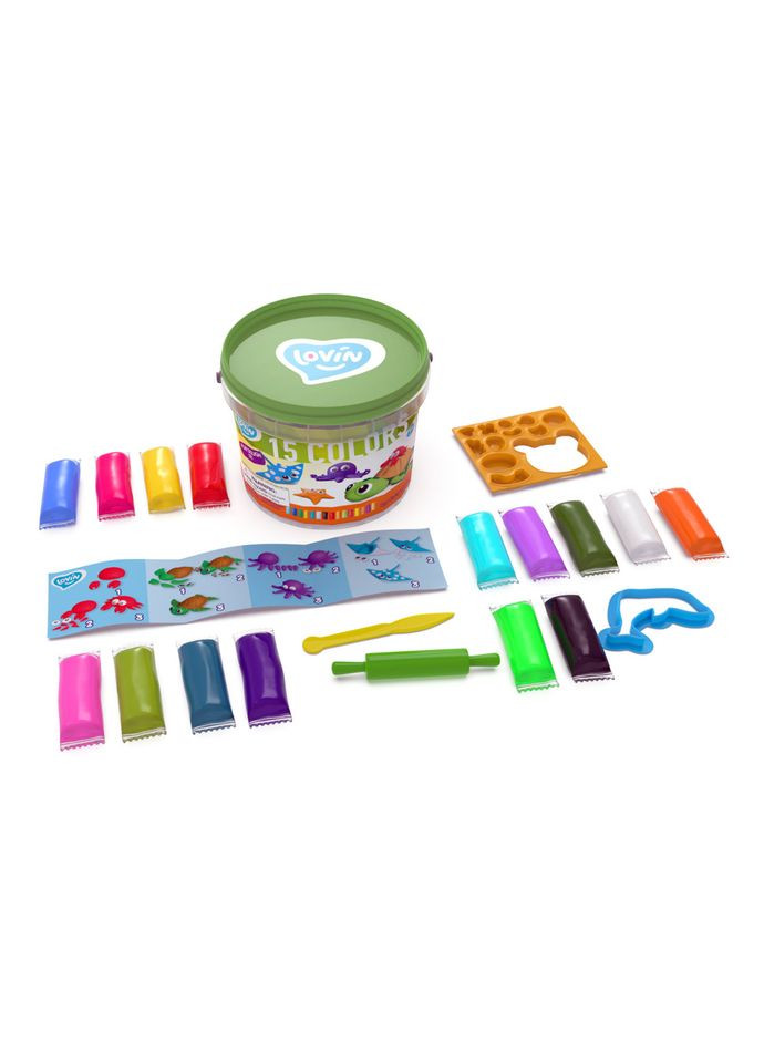Набір тіста для ліплення "Морські жителі" ТМ 41166, 15 кольорів Lovin (300385617)