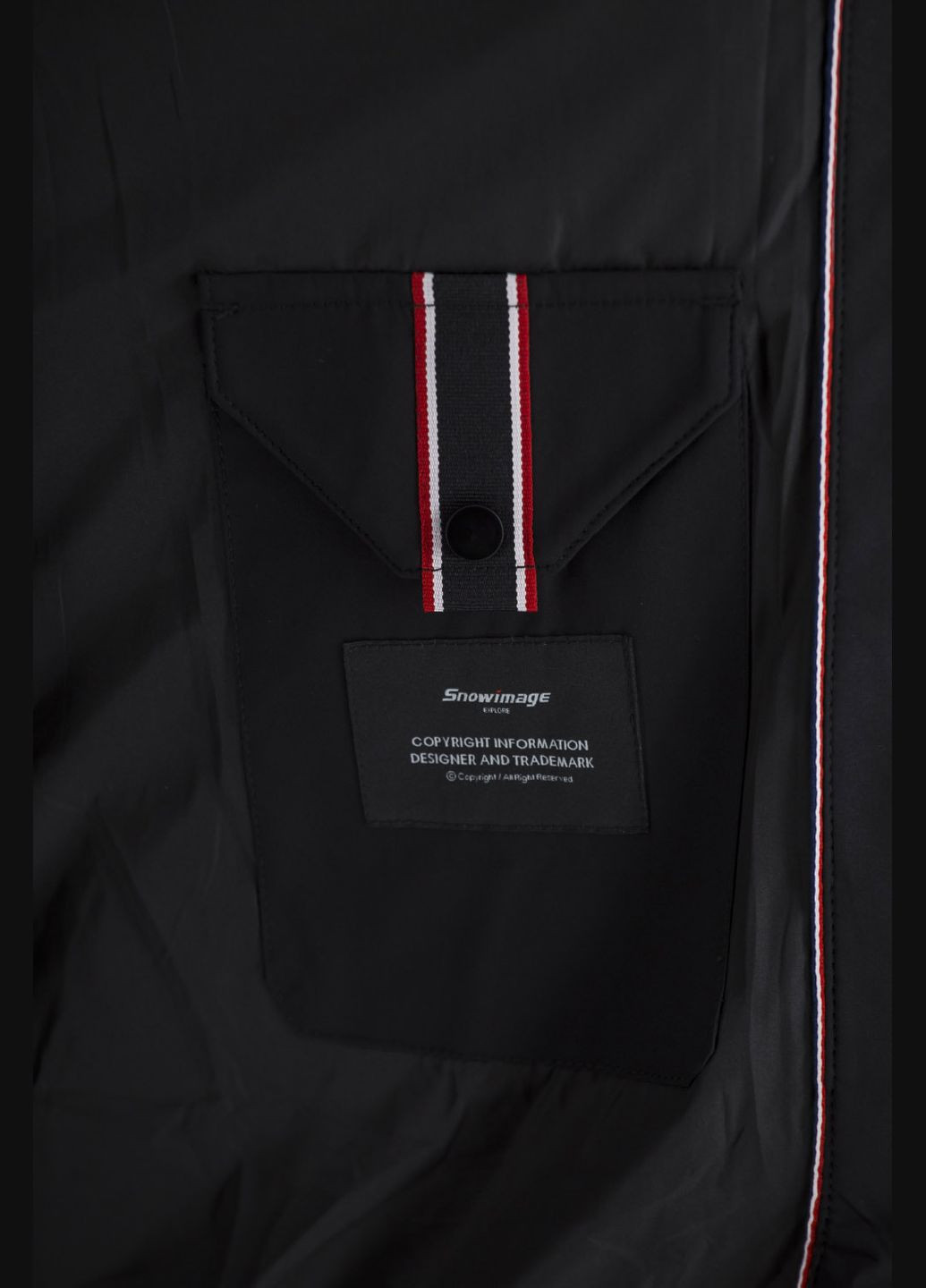 Чорна зимня чоловічий зимовий пуховик з біопуху, спортивний стиль, колір (чорний, ), 37328 Snow Image