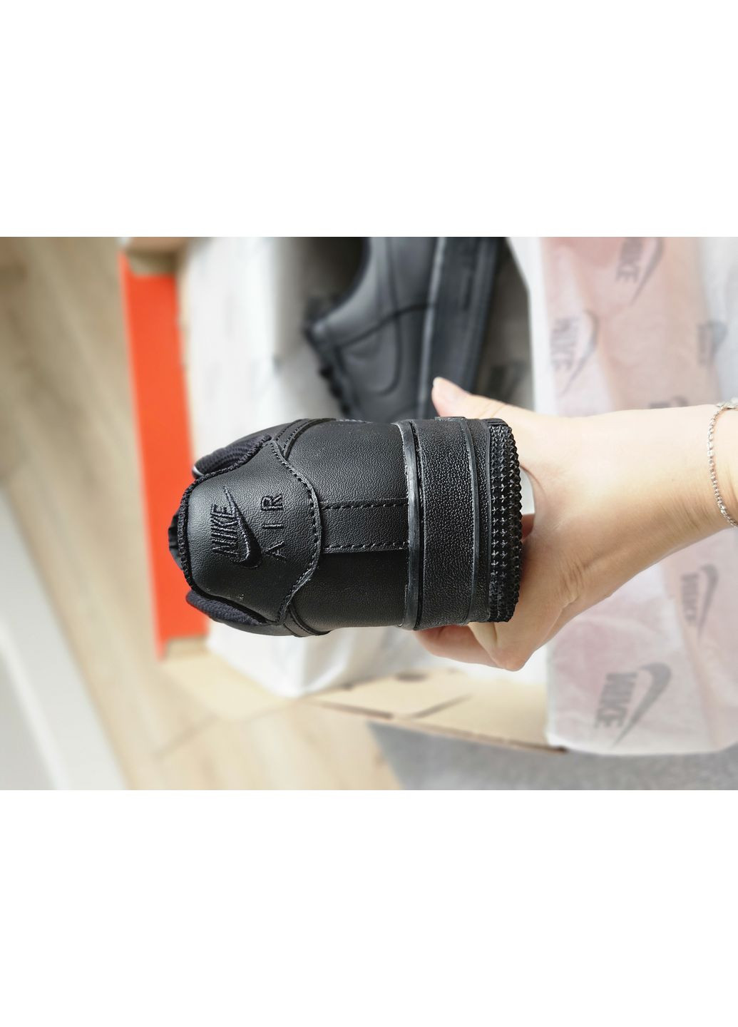 Кросівки жіночі і чоловічі Nike Air Force 1 classic | Найк Аір Форс 1 чорні No Brand чорні демісезони (362561836)