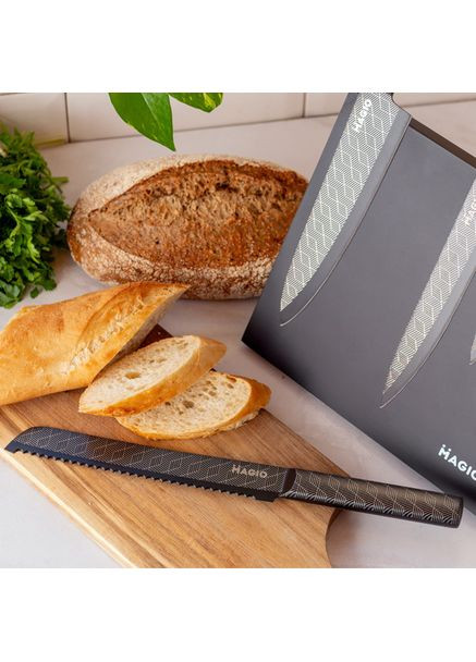 Набор кухонных ножей 6 предметов (MG-1096) Magio чёрные,