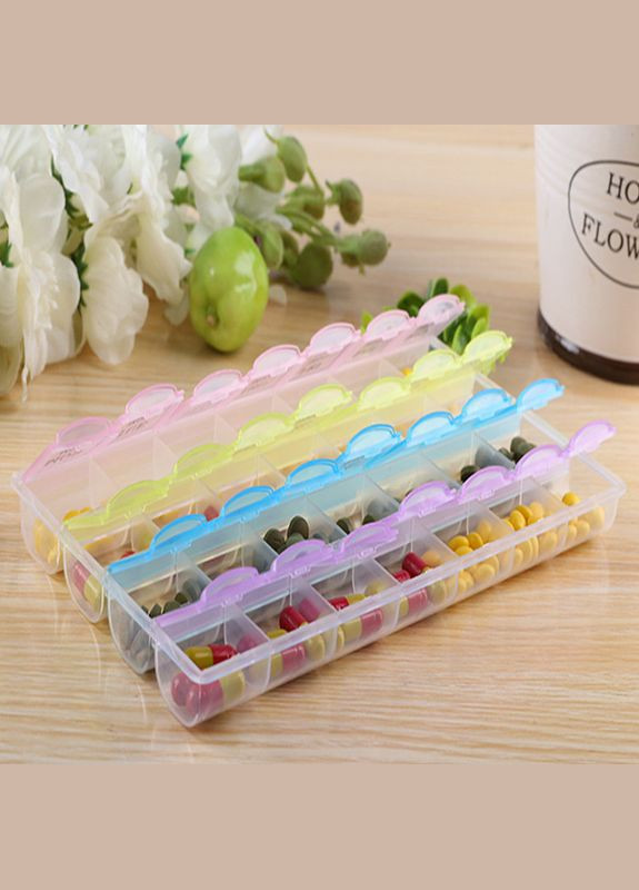 Таблетница-органайзер FY-8827 для таблеток на 28 отделений 14 шт. Lesko (352011755)