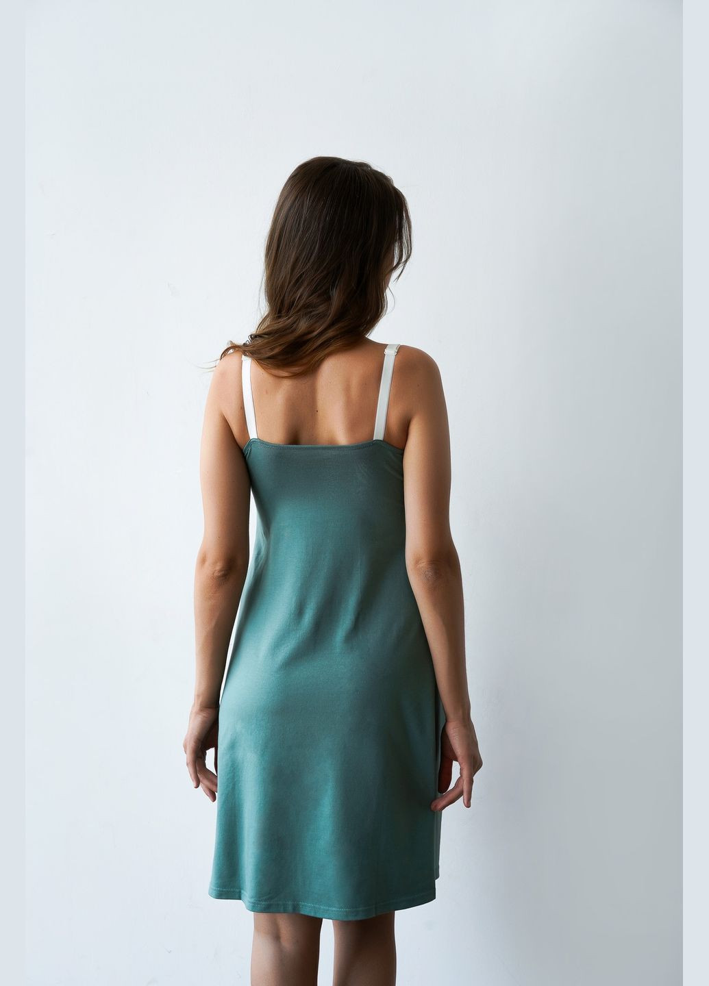 Зеленая ночная рубашка для беременных и кормящих Мамин Дім (304252520)