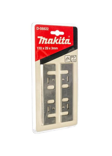 Набор строгальных ножей HM/TC D08822 (110 мм, 2 шт) для электрорубанка (30123) Makita (290253198)