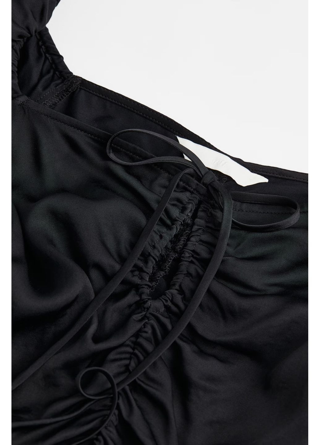 Чёрная атласная блуза H&M