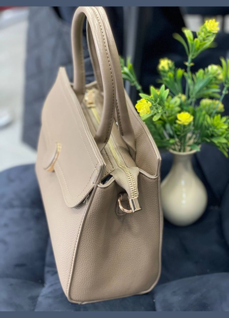 Женская классическая сумка из эко-кожи бежевого цвета 32238 Fashion (338188043)