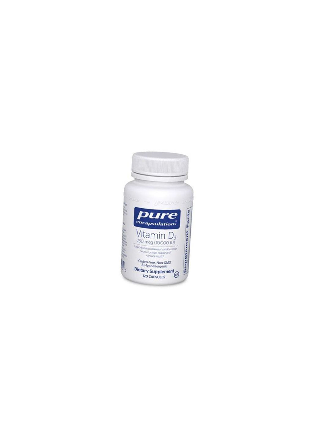 Витамин Д3, Vitamin D3 10000, 120капс (36361110) Pure Encapsulations (293256922)