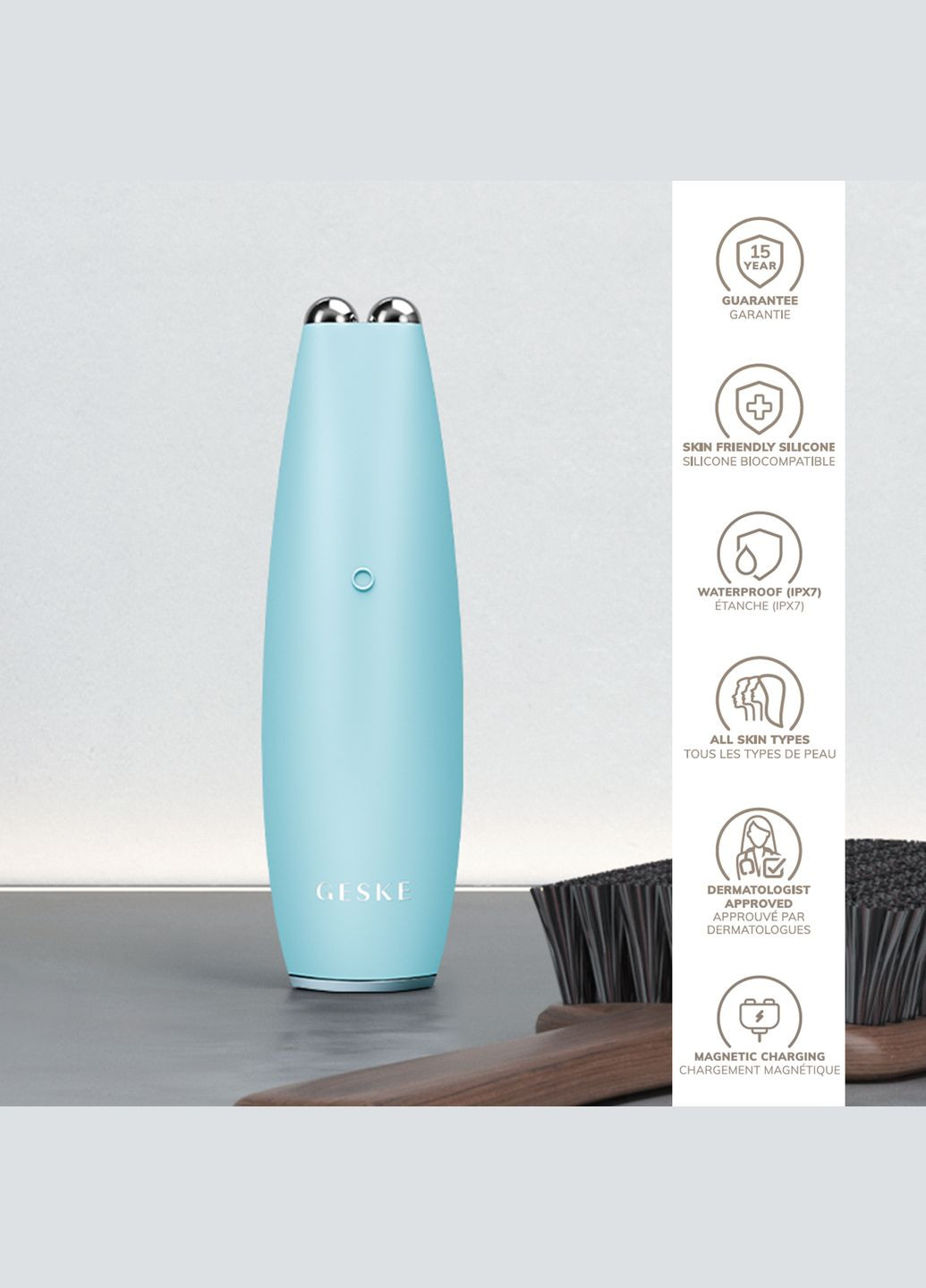 Мікрострумова ручка для підтяжки обличчя MicroCurrent Face-Lift Pen 6в1 turquoise GESKE (341526008)