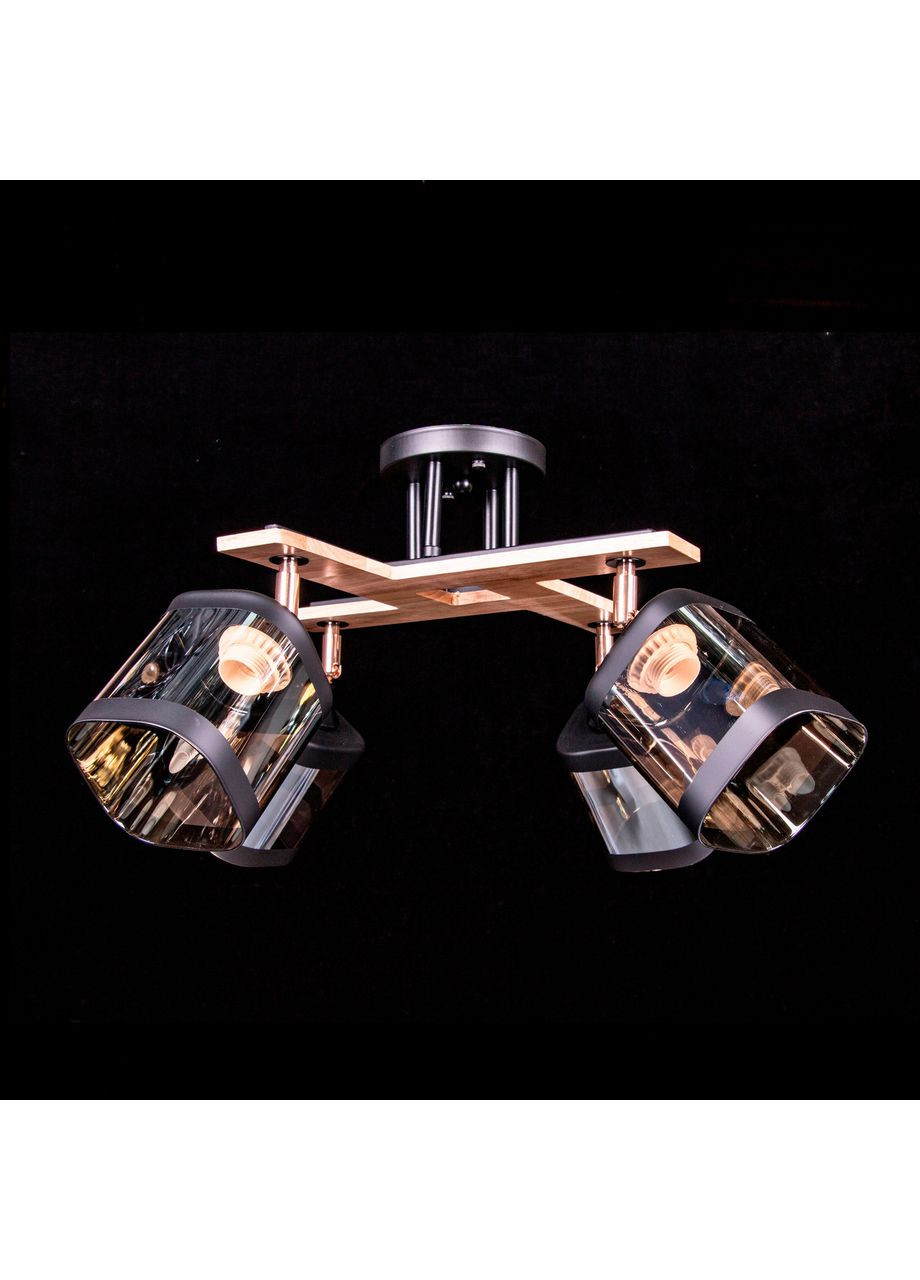 Люстра на 4 лампочки N5292/4/BK+WOOD Ø510xH270 No Brand (352229791)