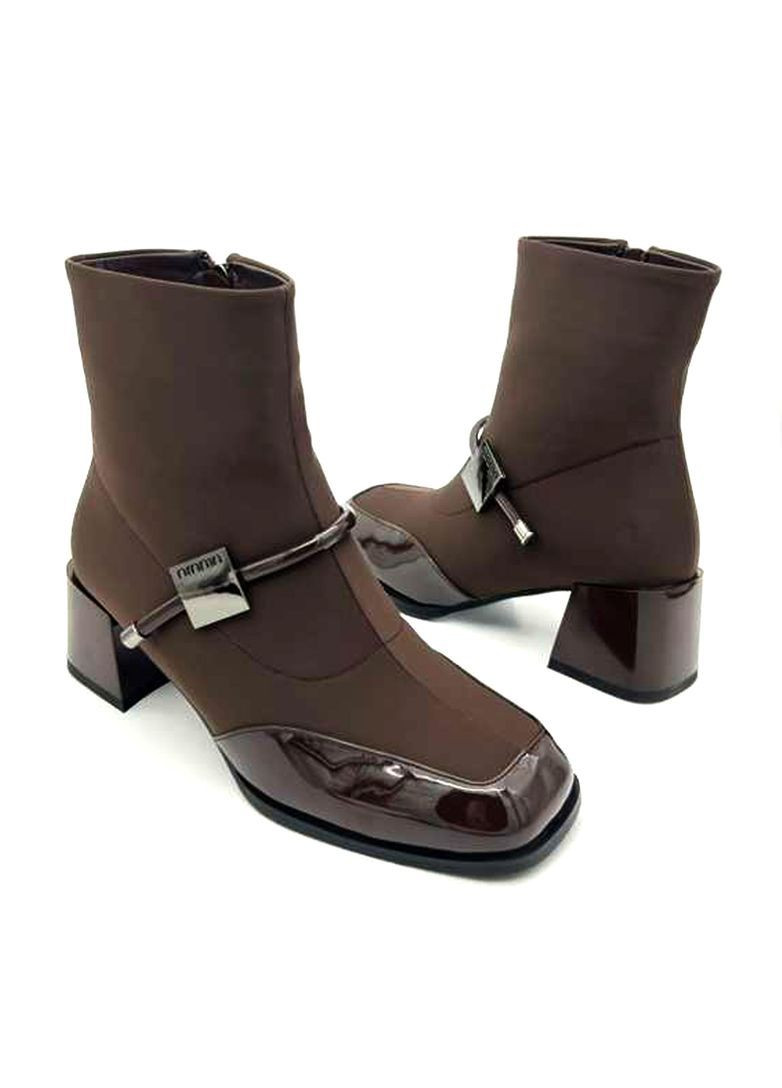 Коричневі демісезонна ботильйони коричневі класичні на підборах 5 см. Lino Marano