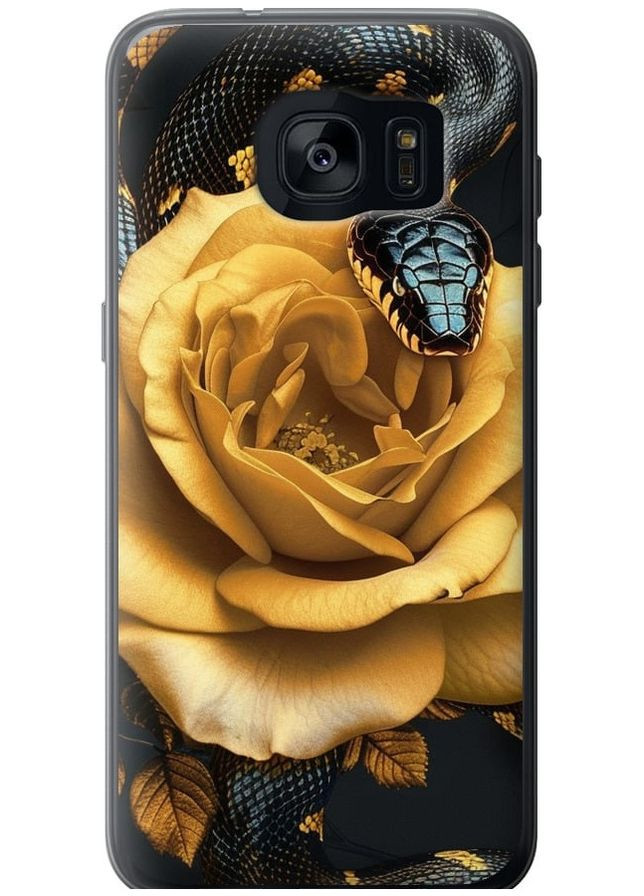Силиконовый чехол 'Black snake and golden rose' для Endorphone Samsung Galaxy S7 Edge G935F (286771191)