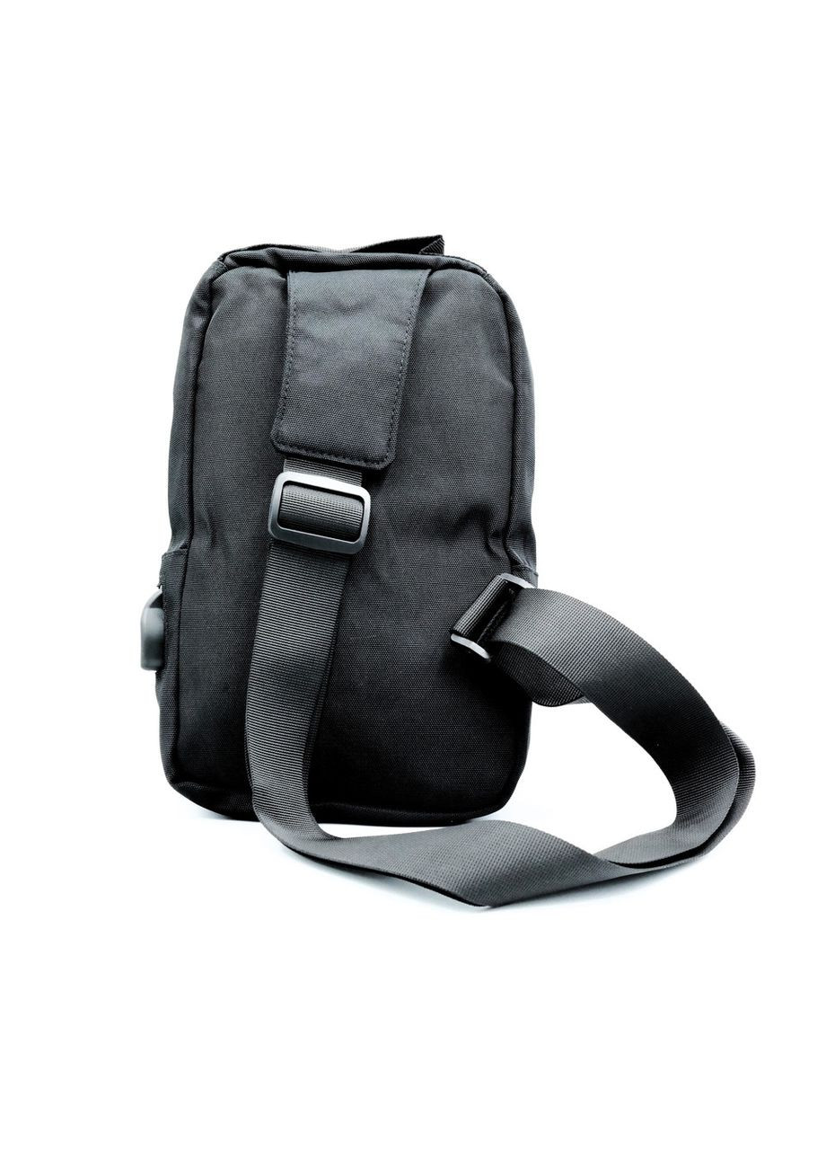 Сумка-слинг черная водонепроницаемая через плечо для женщин и мужчин с USB зарядкой ProDobro (364672079)