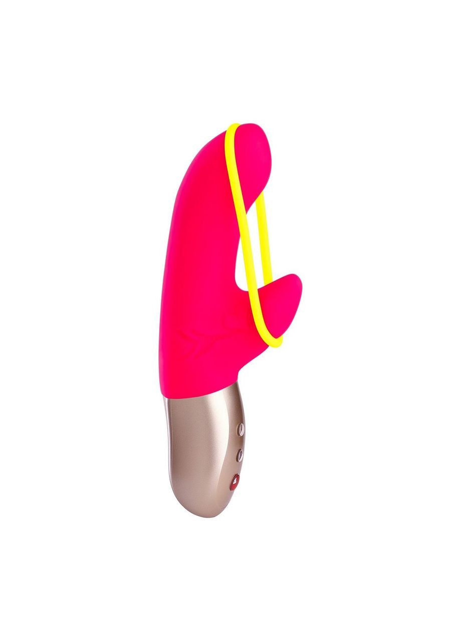 Мини вибратор-кролик со стимулирующей лентой Fun Factory AMORINO pink/neon yellow, лента съемная No Brand (366877095)