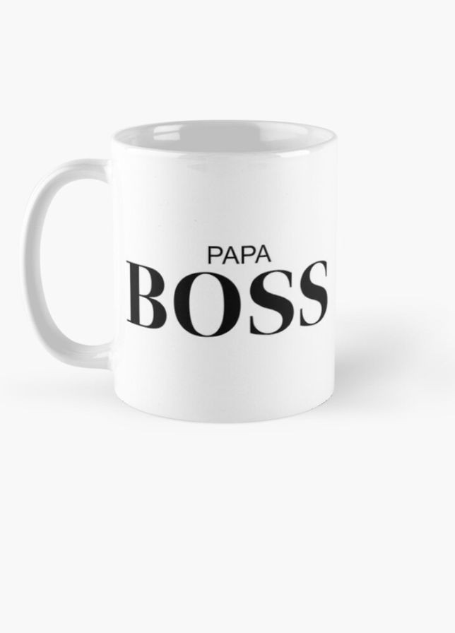 Чашка Керамічна кружка з принтом Papa boss для батька Біла 330 мл Orca (317319850)