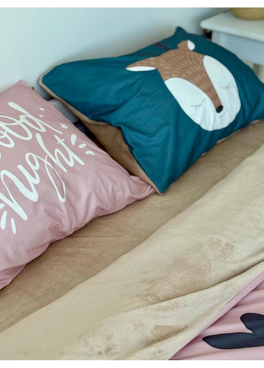 Постельное белье Оленя, вельвет + плюш Полуторный размер, наволочки 50/70 No Brand (364218894)