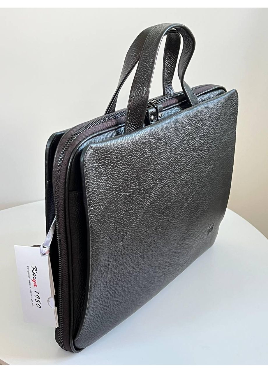 Мужской портфель-папка Турция — коричневая натуральная кожа флотарий три отдела, ремень в комплекте Karya (361147687)