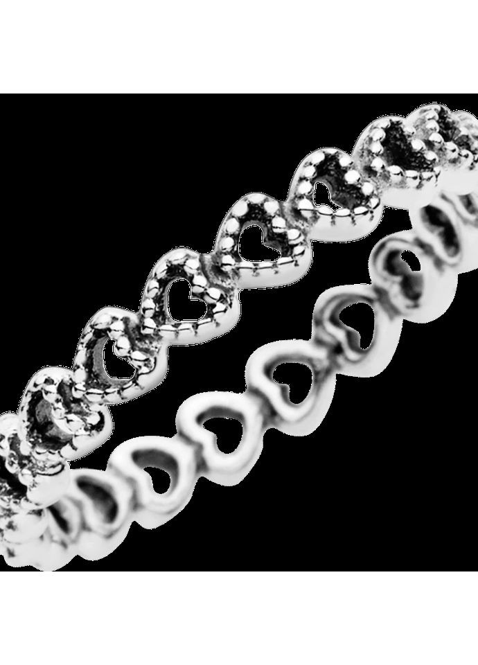 Серебряное кольцо Пандора "Полоска сердец" 190980 Kabluchka (355346983)