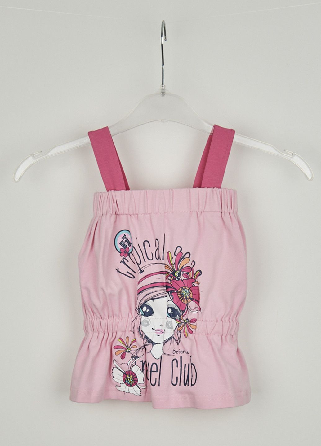 Розовый летний костюм розово-черный Defence