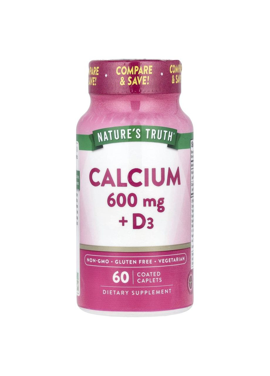 Кальцій + вітамін D3, Calcium + D3,, 60 каплет Nature's Truth (362371288)