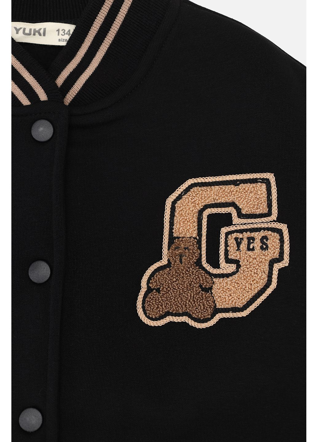 Бомбер для дівчинки колір чорний ЦБ-00284097 Yuki (362024991)