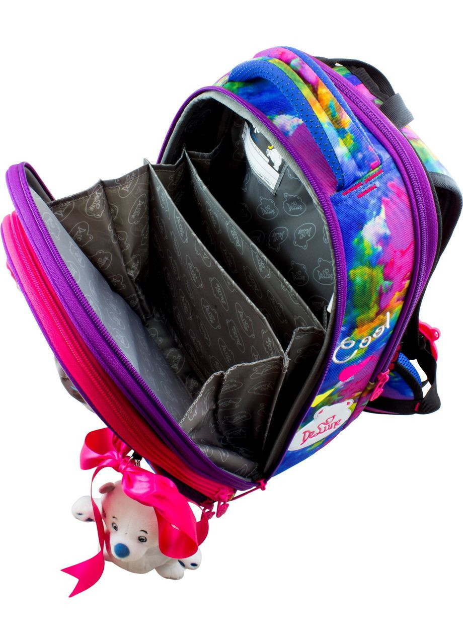 Школьный рюкзак (ранец) с ортопедической спинкой с пеналом и мешком для девочки для 1-4 класса 38х28х20 см (9-125) Delune (294181400)
