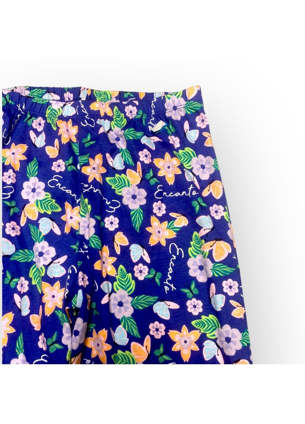 Синя штани піжамні домашні бавовняні дитячі на дівчинку принт квіти, сині Primark