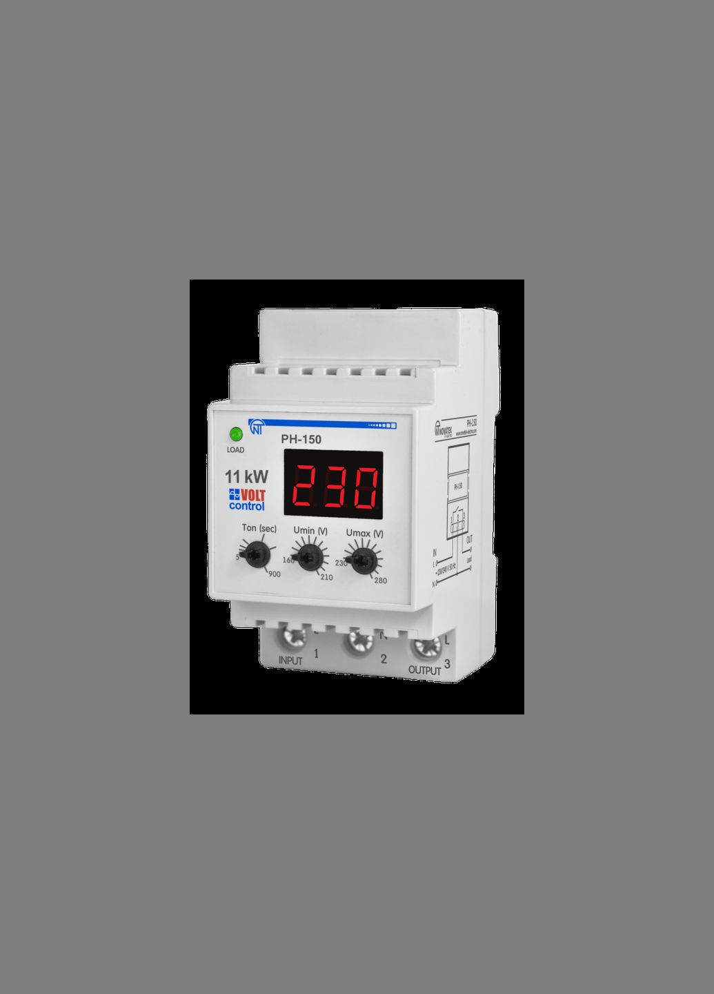 Однофазное реле напряжения 50A [NTRN15003] РН-150 Новатек-Електро (338192285)