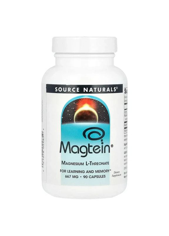 Магній L-треонат Magtein 667 мг 90 капсул Source Naturals (361116722)