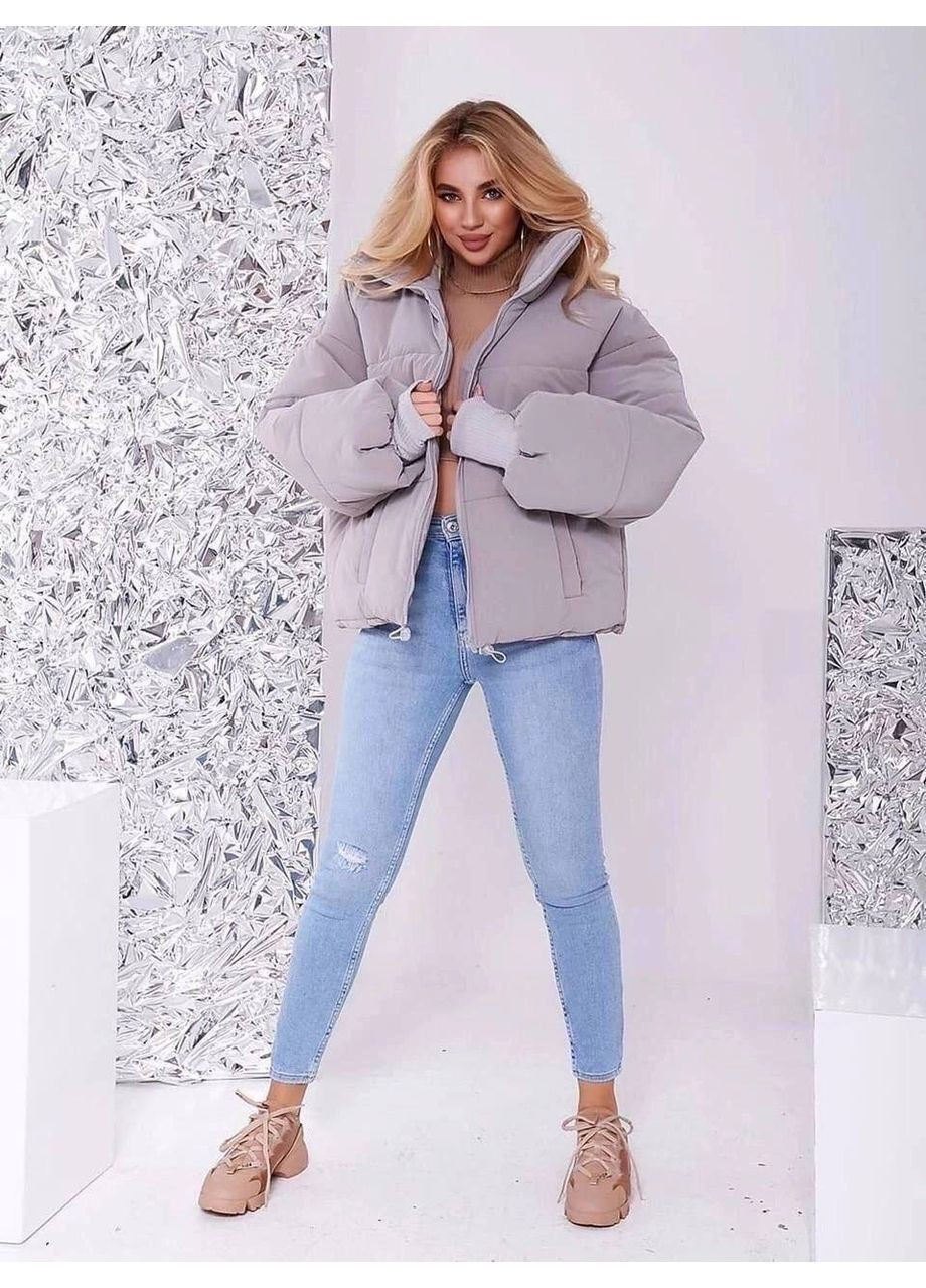 Світло-сіра зимня куртка жіноча пило-водо відштовхуюча Style Point