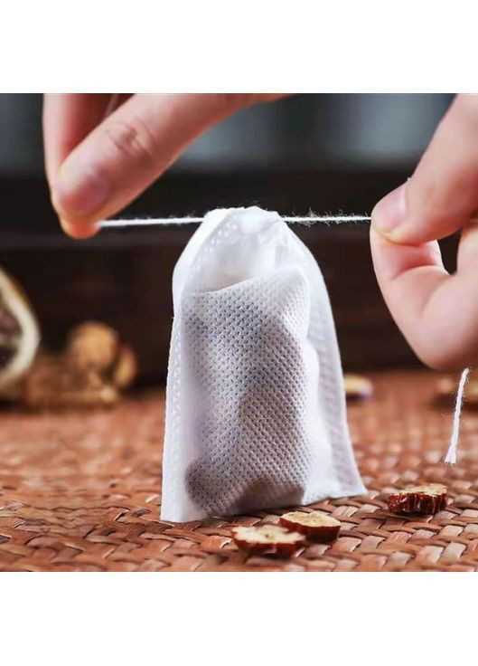 Фильтр-пакеты для чая, специй, кофе и бульона, пакетики для заваривания, одноразовые, с ниткой, 6х8 см, 100 шт No Brand (362961166)