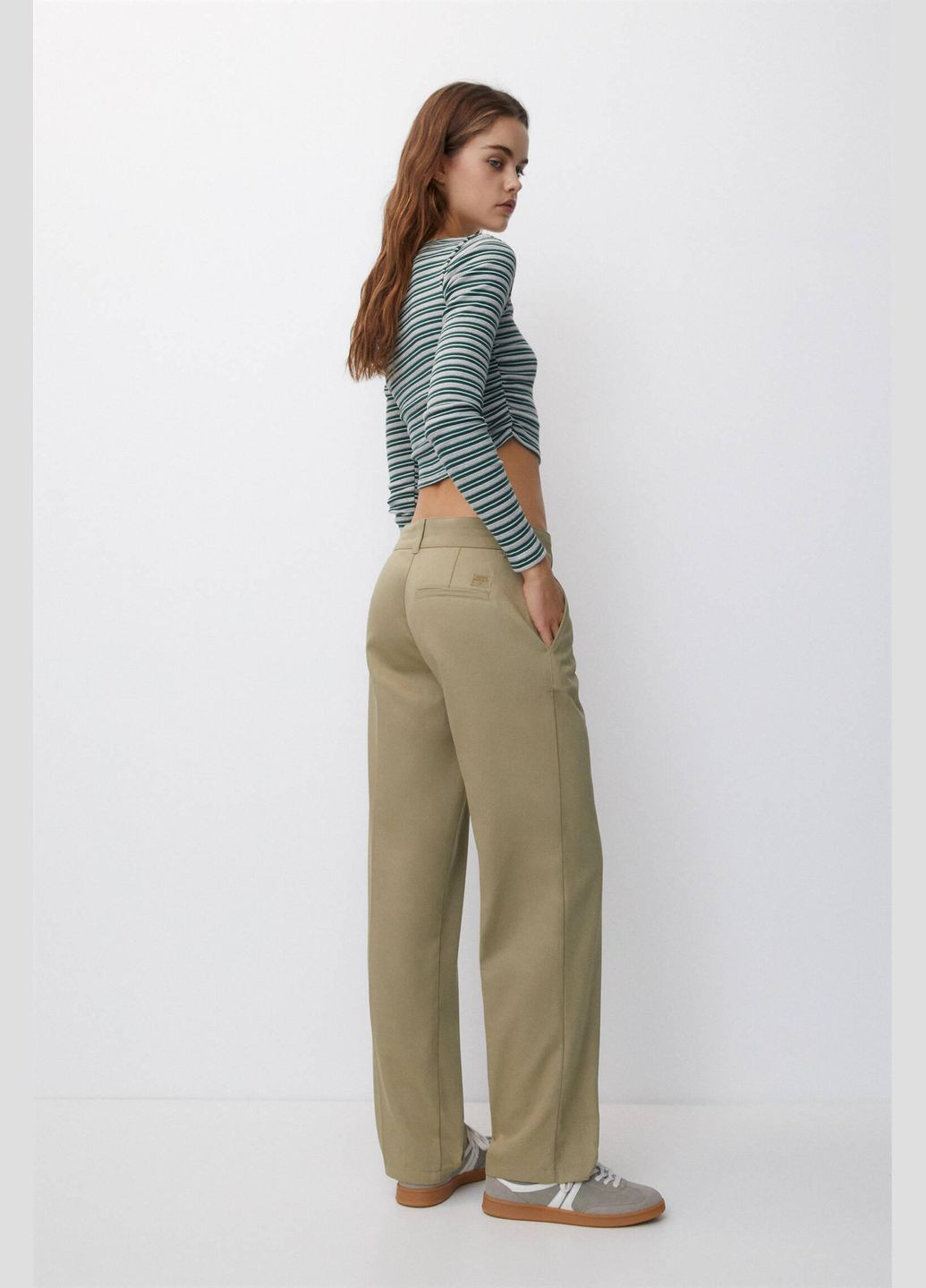 Брюки демисезон,бежевый, Pull & Bear (322995009)