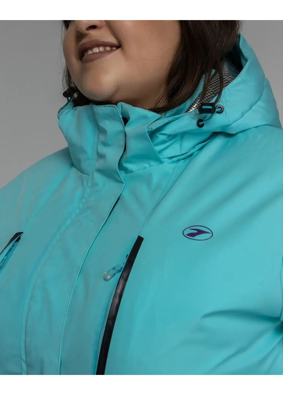 Бірюзова зимня жіноча термокуртка великих розмірів гірськолижна повсякденна сноубордична Aolugang куртка лижна