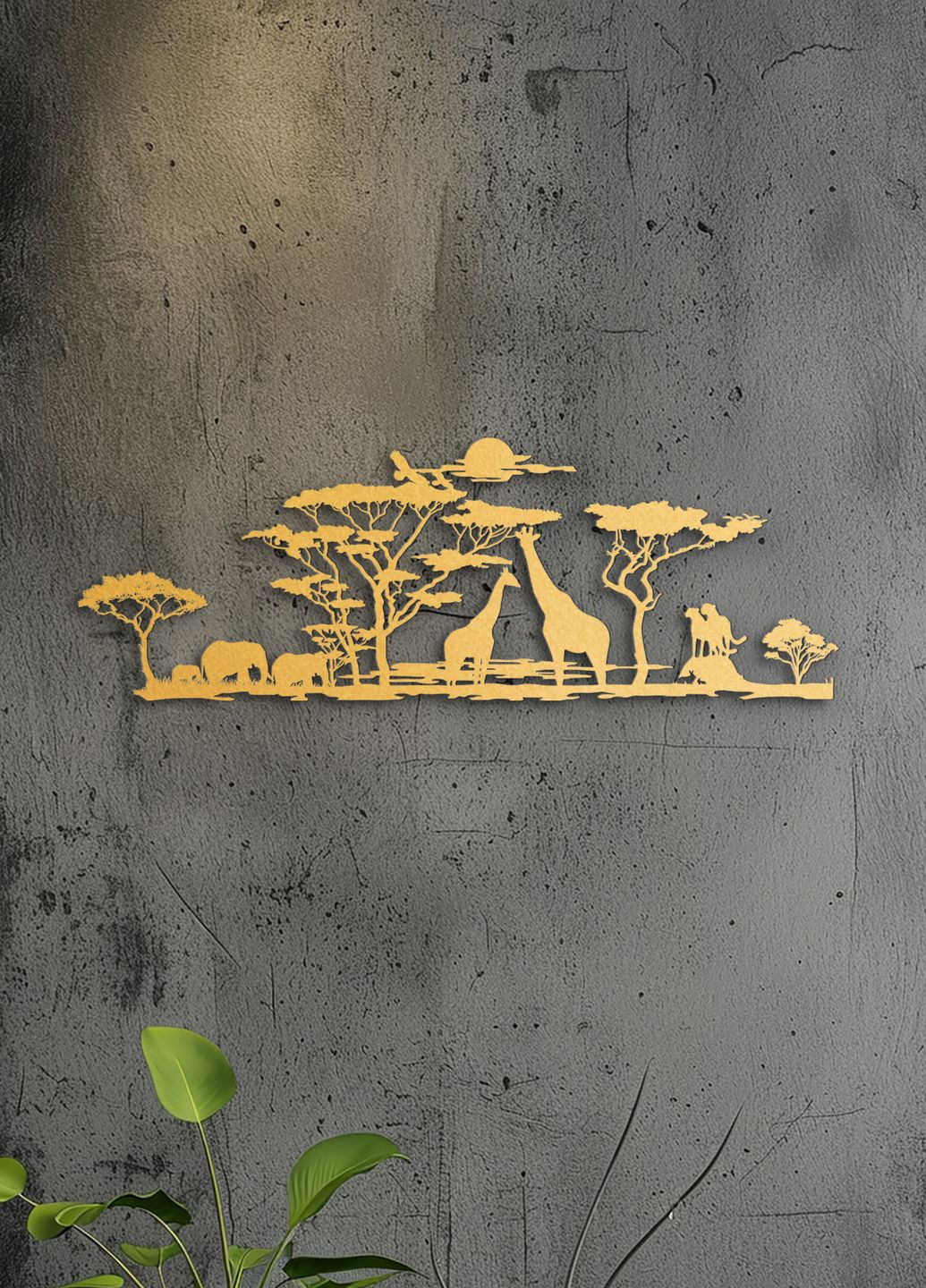 Сучасна картина для інтер'єру, Дерев'яний декор для кімнати "Африканські тварини", стиль лофт 70х25 см Woodyard (292113173)