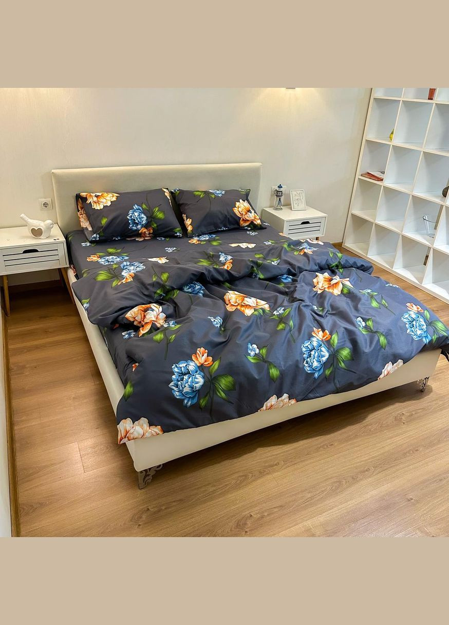 Постельное белье “ ”,Поликотон,Темно-Синий,Семейный, P-0121 Lelit (308071792)