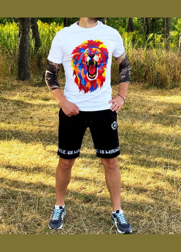 Чоловічий літній комплект King of beasts чорно-білий Miracle (322764117)